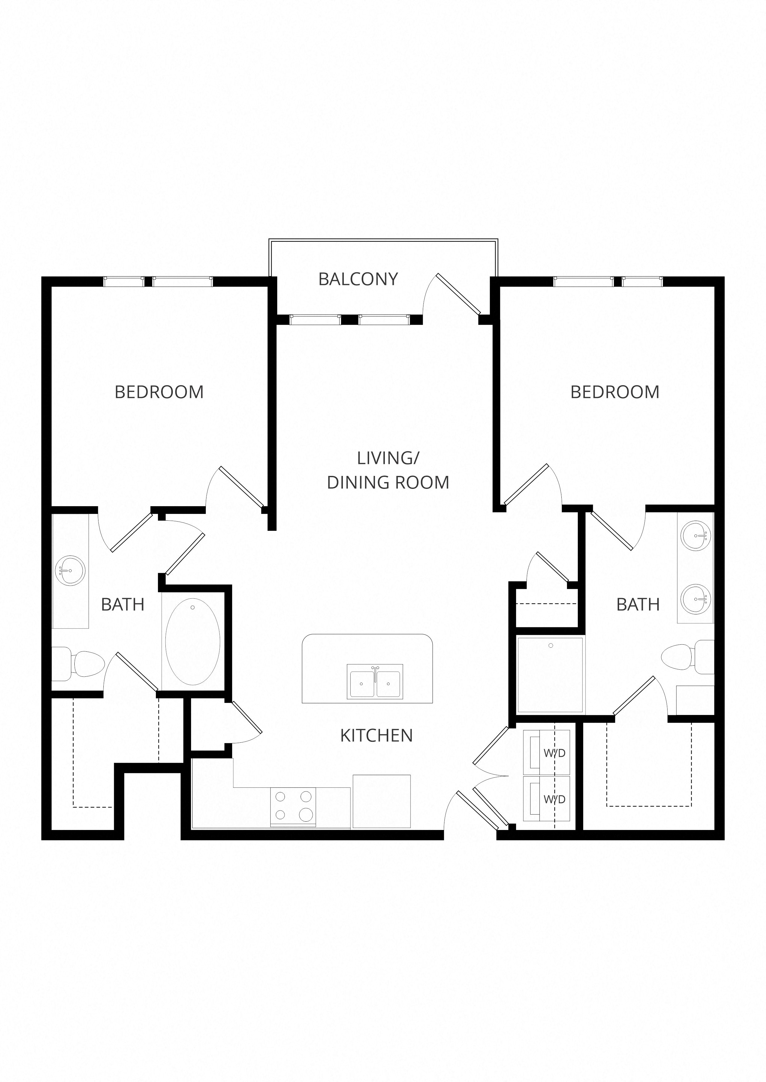 B1_TwoBedroom floor plan